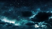 Night Starry Sky. Milky Way, Stars And Nebula. Space Blue Background,