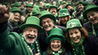 © Gomez - group of people dressed in green, people celebrating saint patrician's day