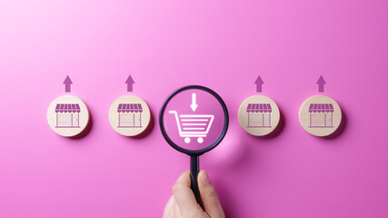 Wall Mural - online shopping and e-commerce technology internet concept. shopping service on the online web and o