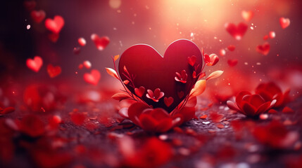 Wall Mural - St. Valentine`s Day Abstract Background
