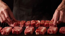 Close-up Of A Hands Cooking Steak, Generate By AI
