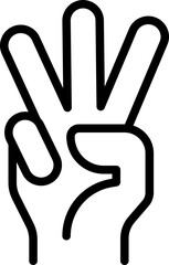 Sticker - Three fingers icon