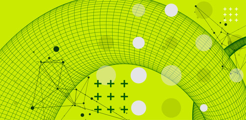 Modern science or technology art background. Hand drawn Vector wireframe tentacle.