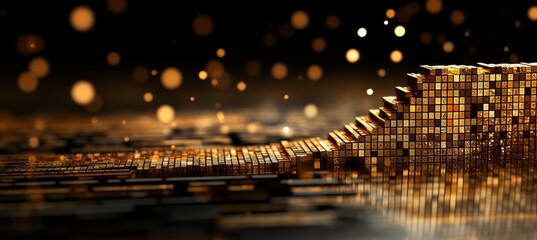 Poster - blurred bokeh with binary code and computer circuitry for captivating futuristic tech design