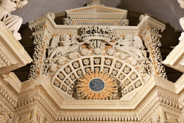 Wall Mural - Baroque style details of the interior of the Basilica of Santa Croce  Lecce Italy