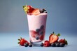 Delicious yogurt with berries in a glass