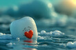 A little sad marshmallow swims to find its true love