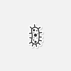 Sticker -  Bacteria virus icon sticker isolated on gray background