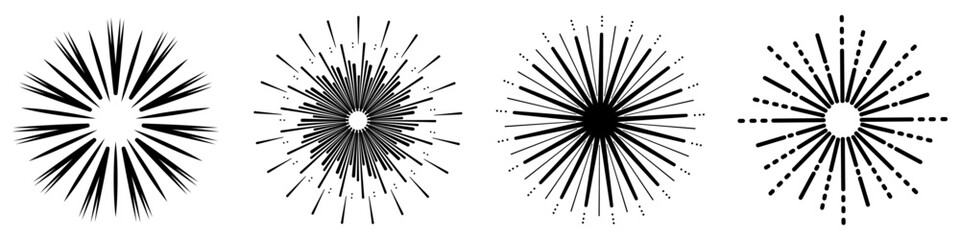 Poster - sunburst vector collection. black sunburst design element vector set