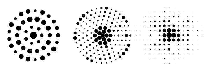 Poster - halftone circles background elements. design vector round dots