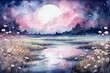 Serene Moonlit Meadows - Generative AI