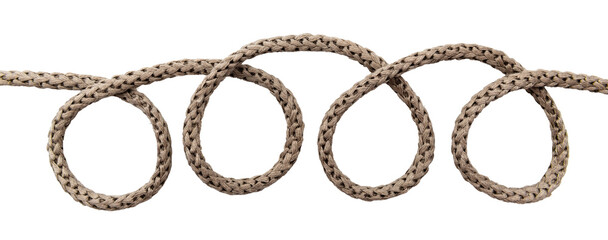 Canvas Print - Jute. Twisted linen rope on a white background. Rope. Loop