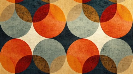 Wall Mural - Vintage and retro colors define this mid-century abstract background, creating a captivating wallpaper pattern