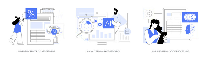 Poster - ai in financial management abstract concept vector illustrations.