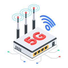 Wall Mural - 5g internet connection, isometric style icon 