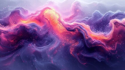 Poster -  a computer generated image of a purple and orange wave with stars on the bottom of the wave and the bottom of the wave on the bottom of the wave.