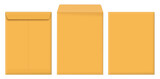 Fototapeta  - realistic yellow office manila envelope over gray background document folder