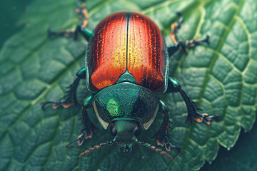 Wall Mural - 3d science fiction nature beetle portrait