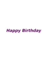 Purple Happy Birthday.