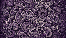 Purple Batik Pattern With Flowers