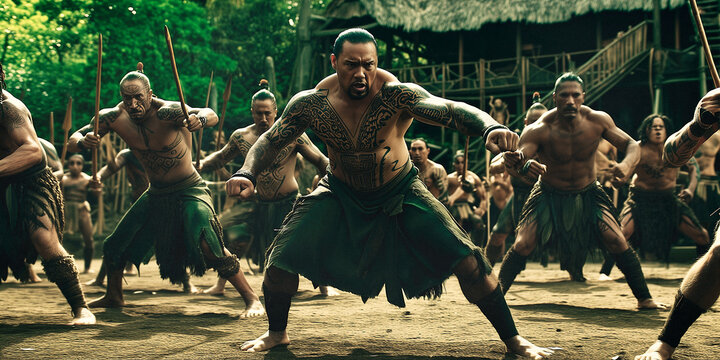The Polynesian warrior dances in preparation for battle