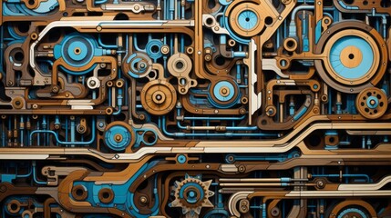 Mesmerizing tech pattern, showcases machine art