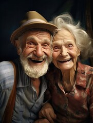 Valentine's Day. love and old people. close up of man senior and woman traveling together. happy retired adult couple