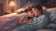 illustration of siblings sleeping together