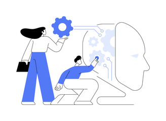 machine learning isolated cartoon vector illustrations.