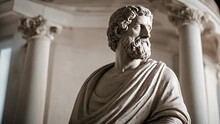 Aristotle Statue In A 3D Animation