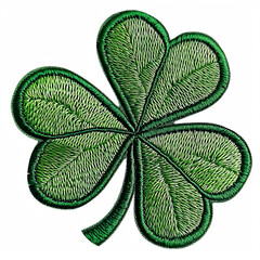 a green four leaf clover embroidered patch badge for st patrick's day