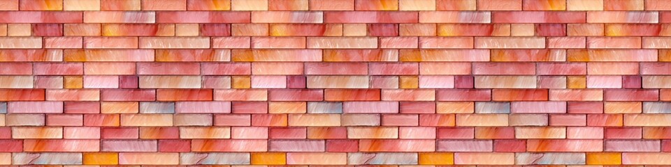 Aufkleber - Peach fuzz, orange pink colored abstract grunge glass square rectangle mosaic tile mirror wall texture background banner panorama, seamless pattern