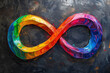 rainbow colourful infinity mark abstract painting of autism rights advocates symbol