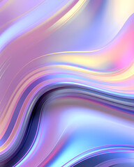 Wall Mural - Liquid metal texture abstract background with soft neon colors - Wave design banner