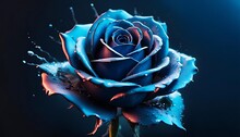 Beautiful Metallic Shiny Roses - Chrome Metal Rose Unique Digital Illustration - Generative Ai.