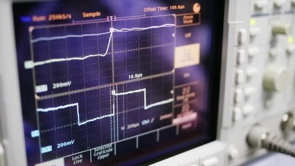 Display of modern digital oscilloscope with graphics
