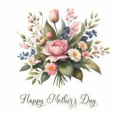 Wall Mural - Mother's day greeting card with beautiful blossom flowers
