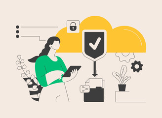 Poster - Secure file sharing abstract concept vector illustration.