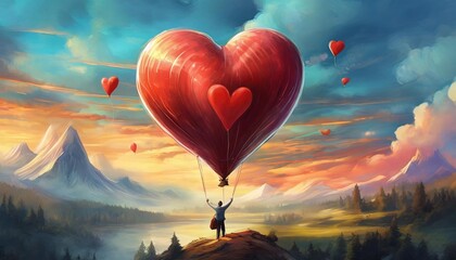 Poster - heart shaped balloon