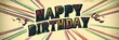 happy birthday wallpapers with colorful rainbow streaks on a beige background Generative AI