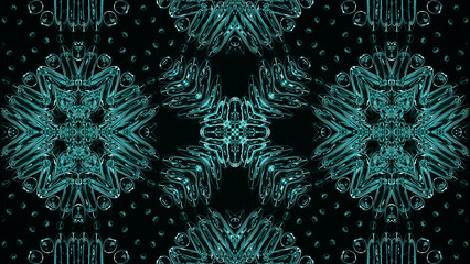 Poster - Abstract kaleidoscope with geometric pattern. Kaleidoscopic background design. Hypnotic background. Colorful abstract kaleidoscope animation with sparkling patterns. Jewelry background. 3d rendering