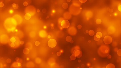 Poster - Bokeh ring orange-yellow color abstract background. Abstract illustration with colorful circle shapes. Abstract orange background with bokeh effect.3d rendering.