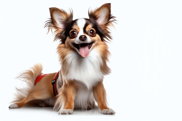 papillon dog isolated on white