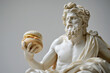 © Magryt - Ancient Greek god sculpture holding a burger. Fit man marble statue offers a cheeseburger. Fast food, overeating, bad diet, unhealthy eating habits concept, copy space. Restaurant menu mockup