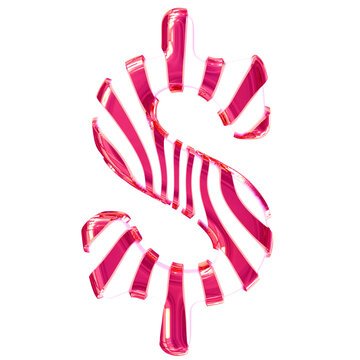 White symbol with pink thin straps