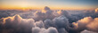 Aerial View above the Clouds, panorama, banner