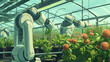 Modern tomato greenhouse adopts technology of robotic industry to apply for help harvest