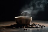 Fototapeta Panele - coffee beans and cup