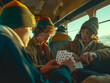 © Nathan Hutchcraft - A Photo of a Group of Friends Playing Cards On a Long-Distance Bus Ride