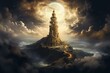 An image showing a depiction of the famous tower built in an attempt to reach the heavens. Generative AI
